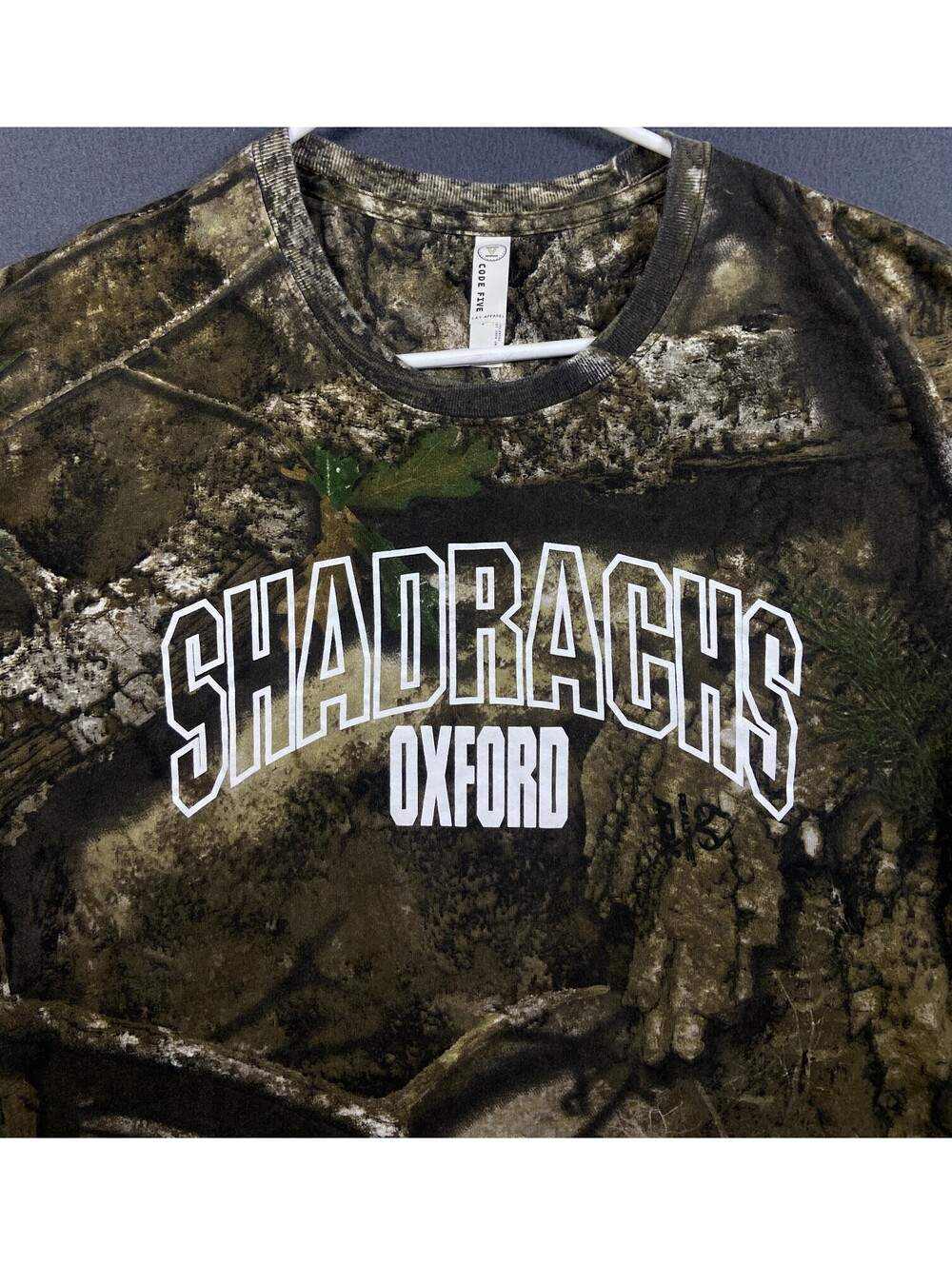 Code Five Shadrachs Coffee Shot Oxford Camouflage T-Shirt Large Local Tea Camo - Picture 2 of 8